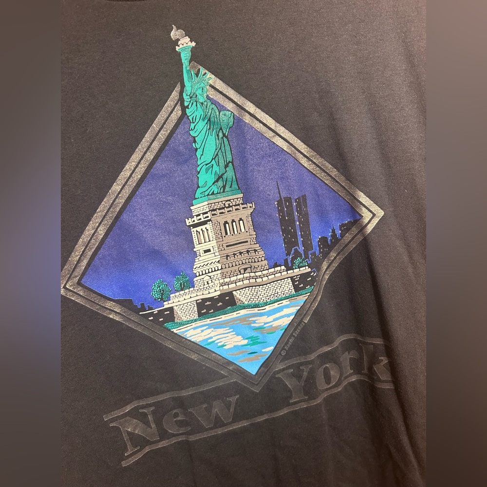 90s NYC World Trade Center Statue of Liberty New York Tourist T-shirt - Picture 2 of 4